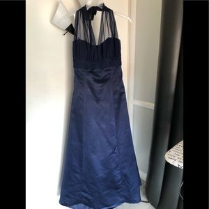 David’s Bridal Navy/Royal Blue Bridesmaid Dress